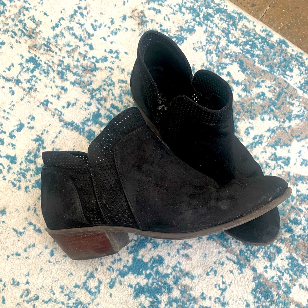 Black suede booties